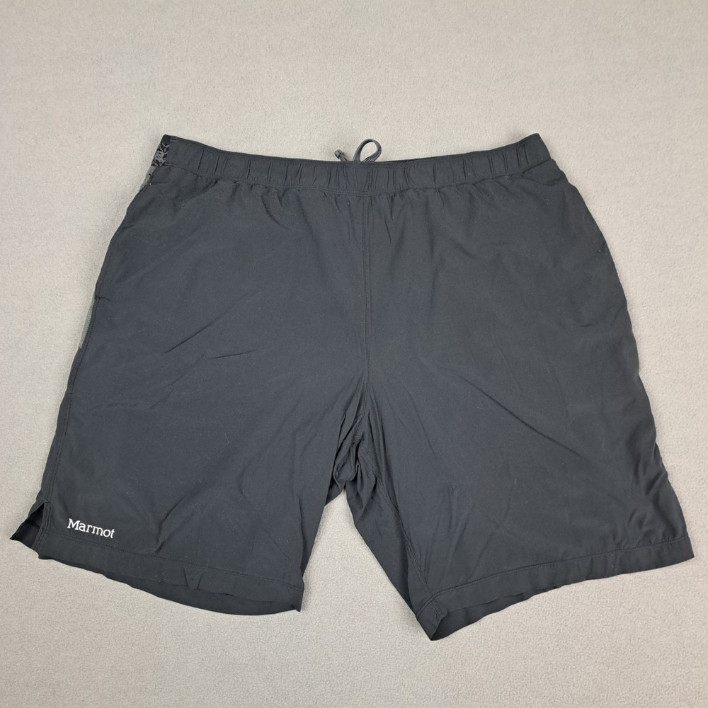 Marmot Hiking Shorts Mens Large‎ Black 9" Inseam Drawstring Pockets Outdoor